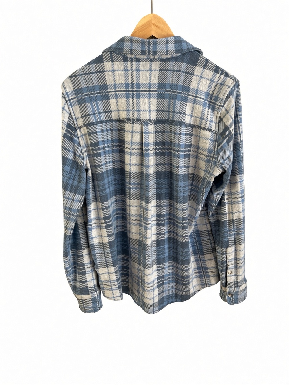 Faherty Vintage Blue Plaid Legend Sweater Shirt Medium - Picture 3 of 7